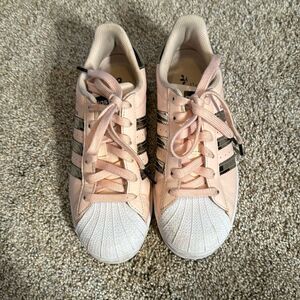 Adidas Superstar Sneakers in Blush Pink and Silver